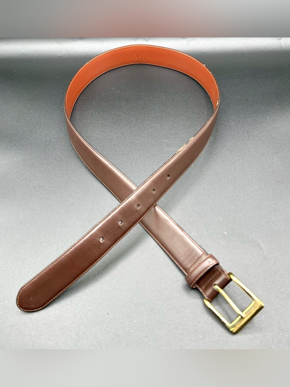 COACH Man Belt CalfSkin With  Gold-Tone Buckle.  Size 34” / 85 cm